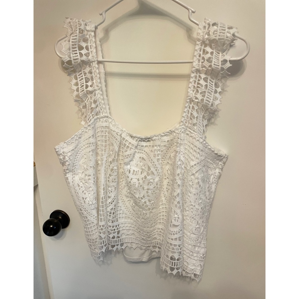 Express White Lace Tank Top - Picture 2 of 2